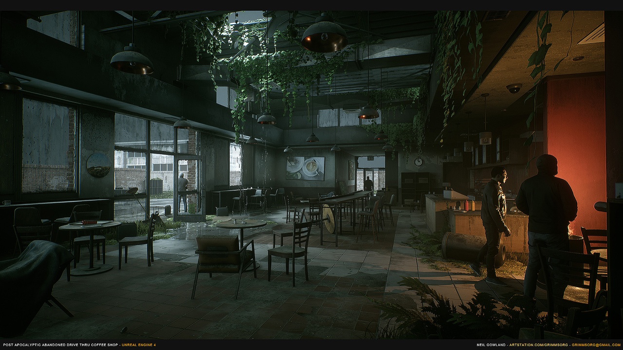 商品 Post Apocalyptic Abandoned Coffee Shop Drive Thru 的媒体 1