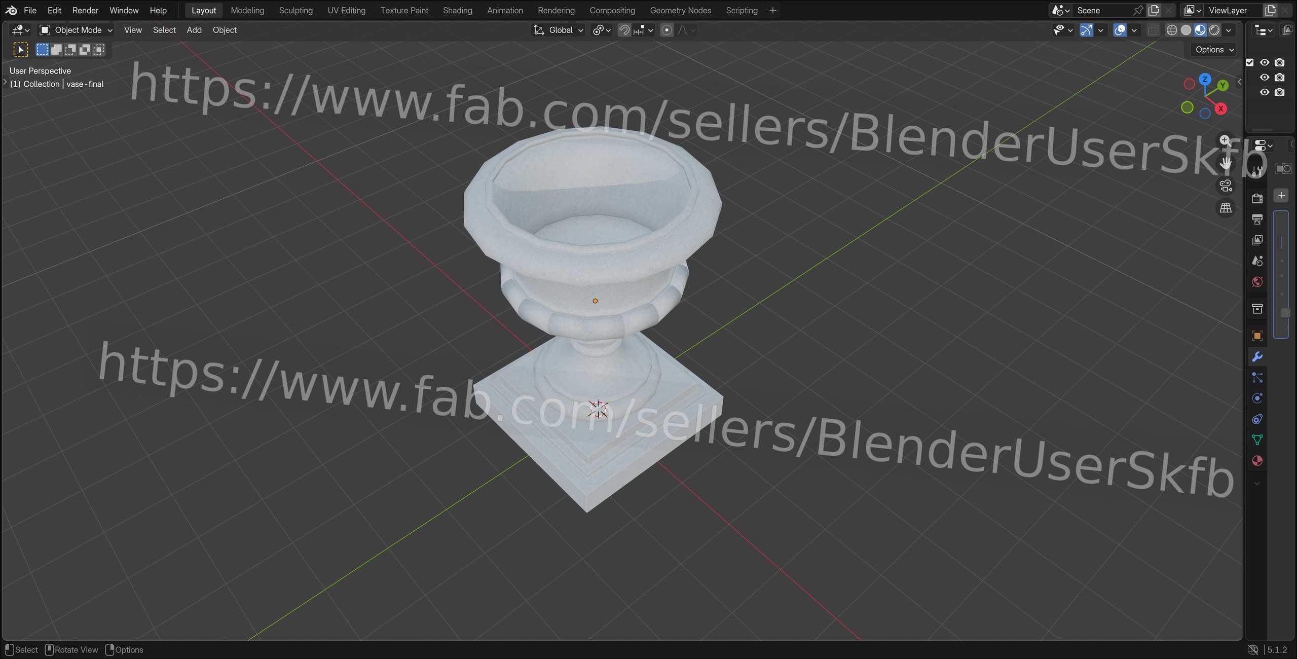 Media 1 for listing Balustrade Wide Vase Final