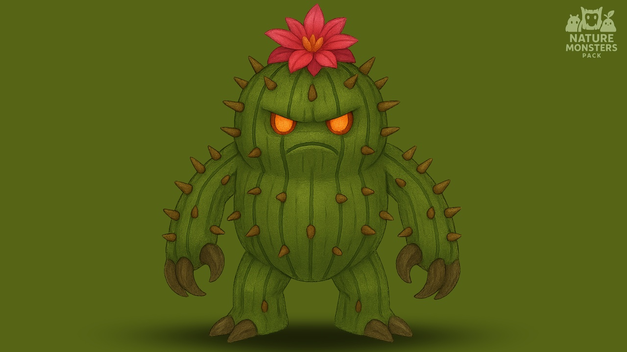Media 1 for listing Stylized Cactus Brute | Nature Monster Pack