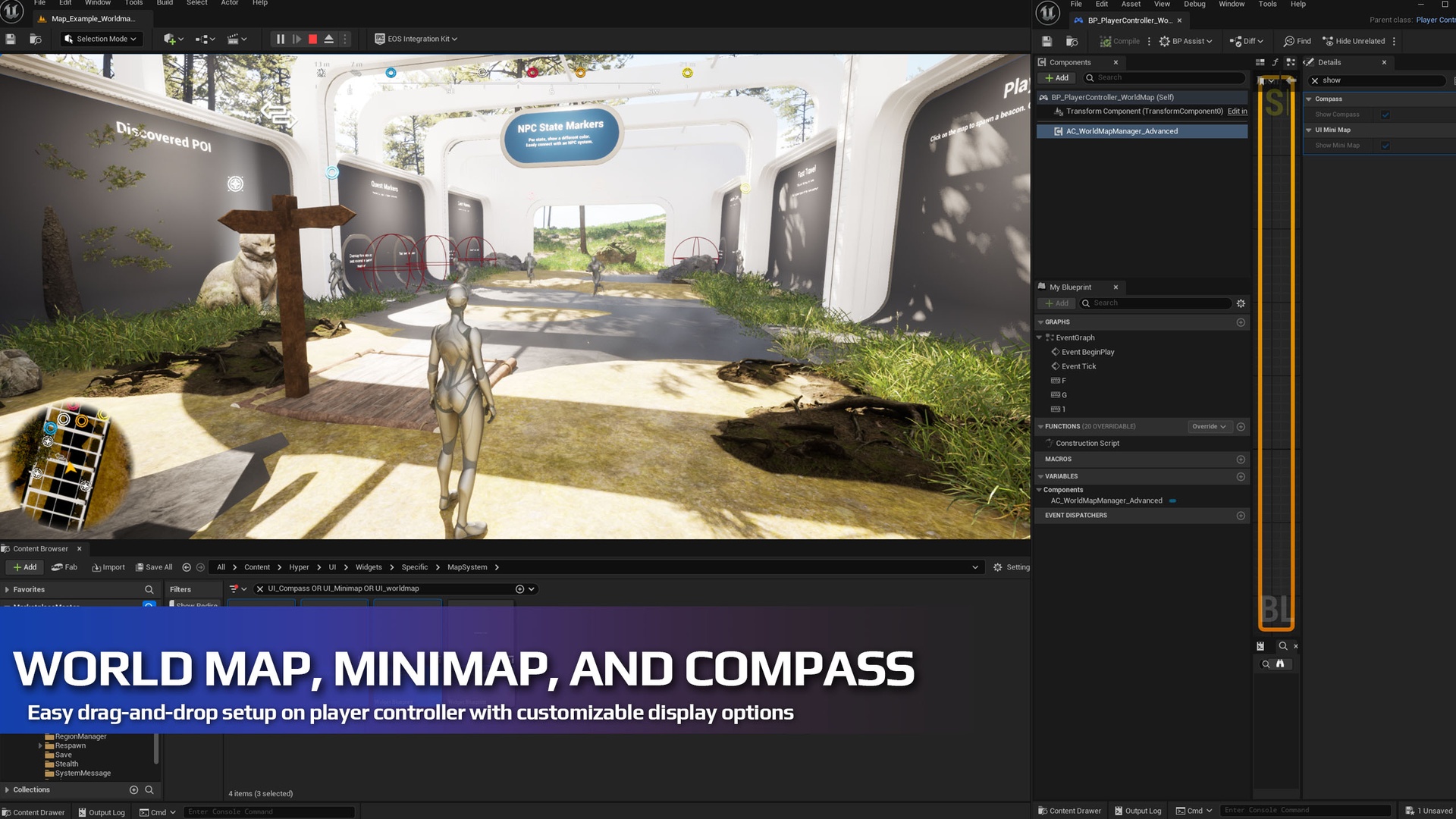 Hyper World Map, Minimap & Compass System v3