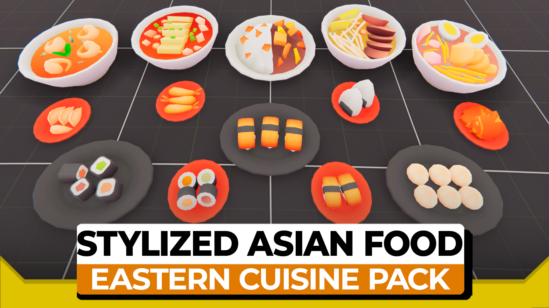 Stylized Asian Food - Lowpoly Culinary Pack | Fab
