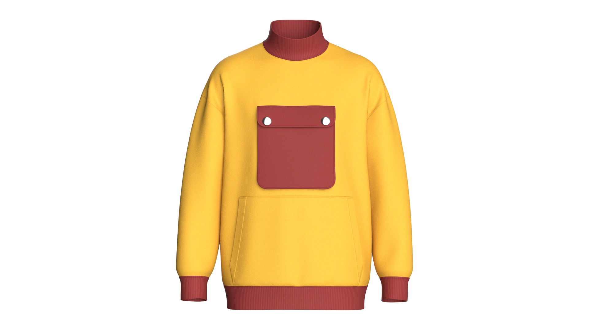 Media 1 for listing Men Oversized Sweatshirt With Cargo Pocket | High Poly