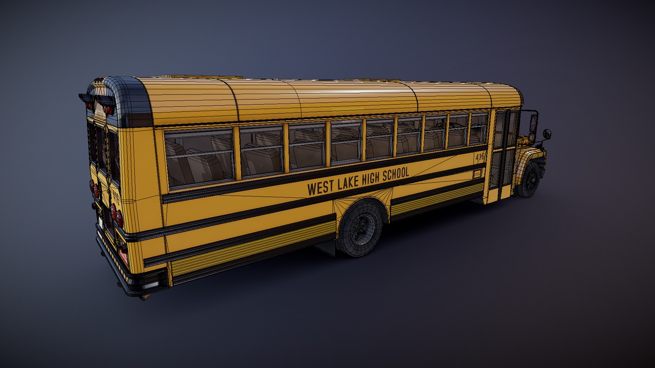 American generic school mid bus | Fab