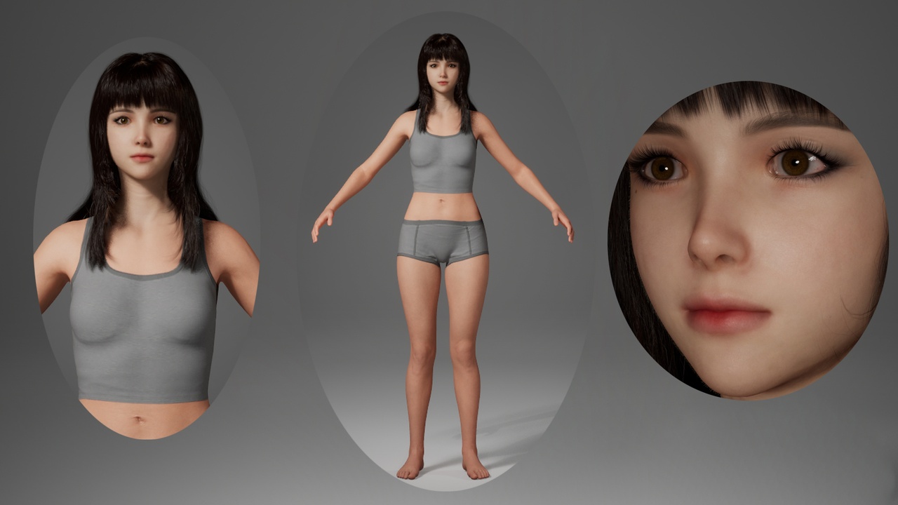 Media 1 for listing Editable Female Character - Sanniang.With hair, no clothing included.