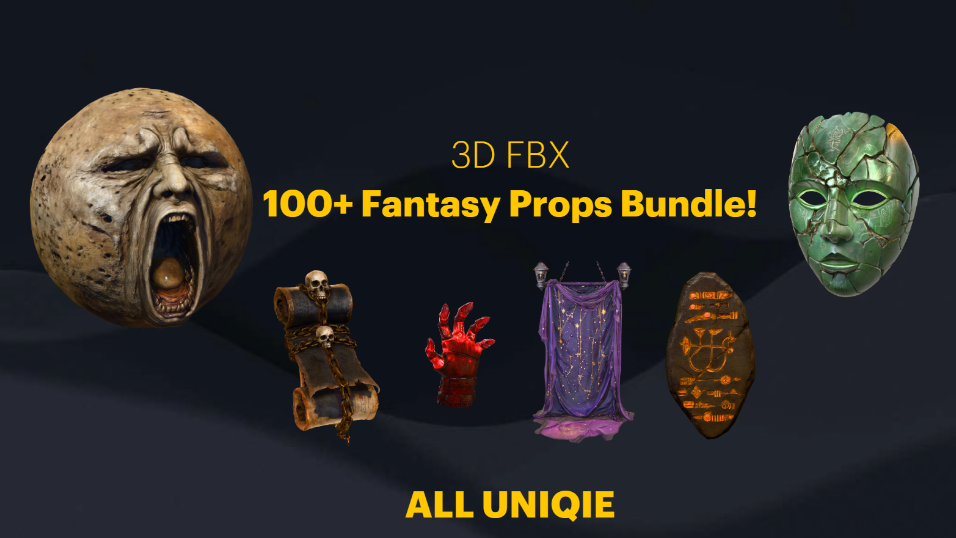 Dark Ritual Props Dark Fantasy Props Bundle (100+ Artefacts & Oddities) | Fab