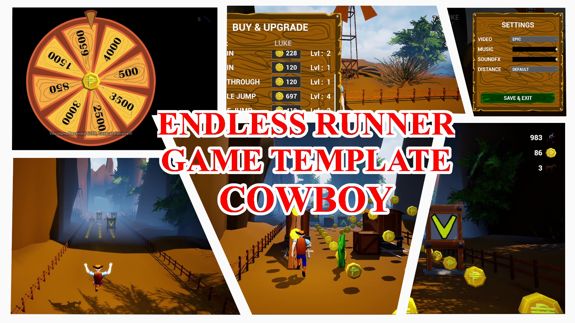 Endless Runner Game Template: Cowboy | Fab