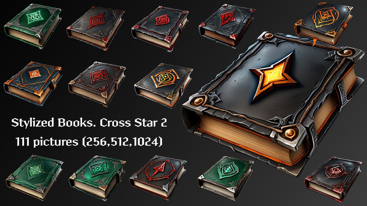 Media 1 for listing Stylized Books - Cross Star 2