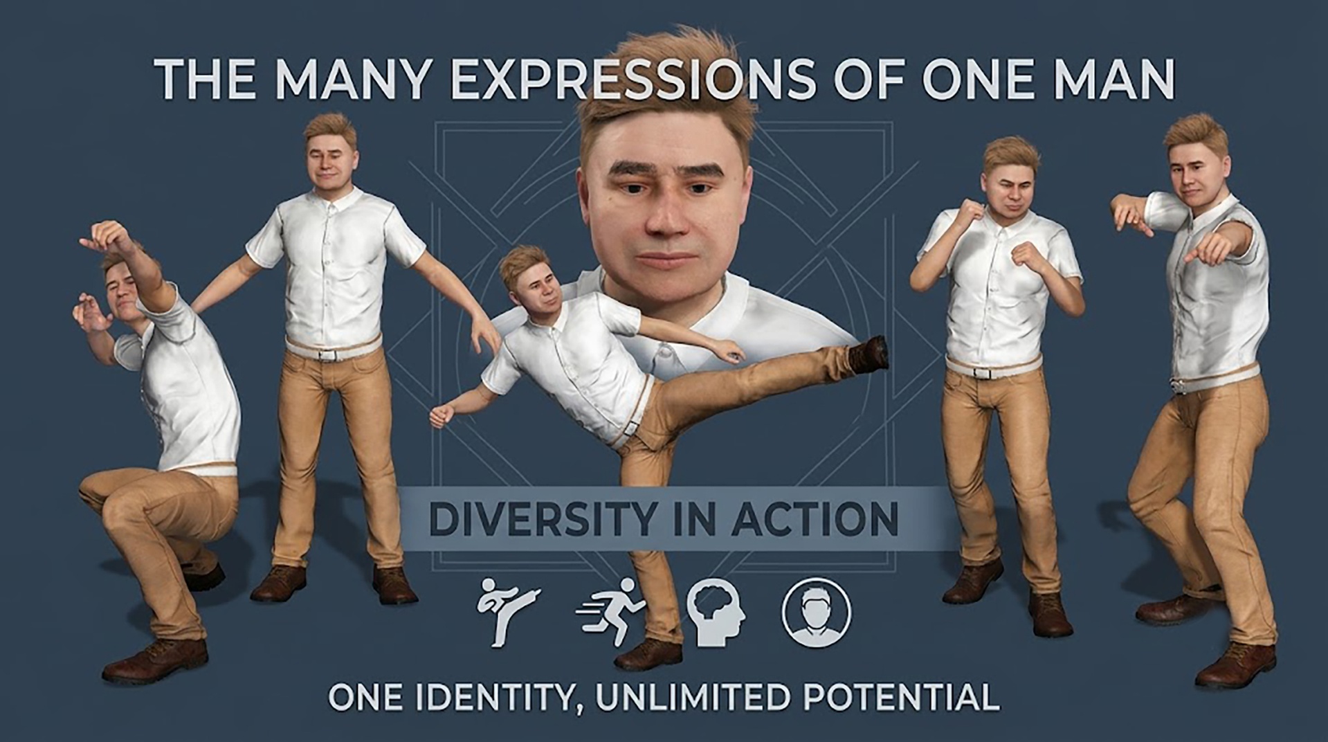 Media 1 for listing Blonde Casual Male Character  Fully Rigged with Expressive Facial Animation
