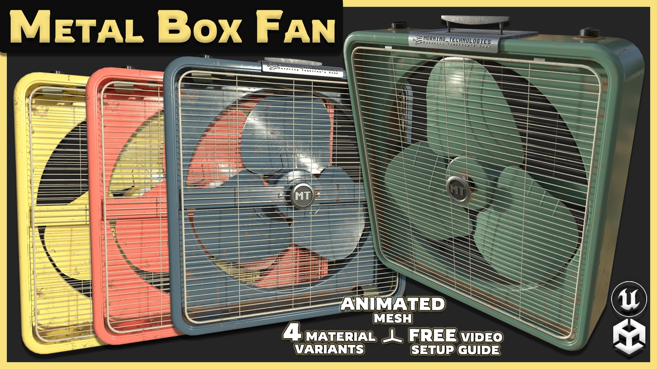 Media 1 for listing Metal Box Fan 3D Animated Asset