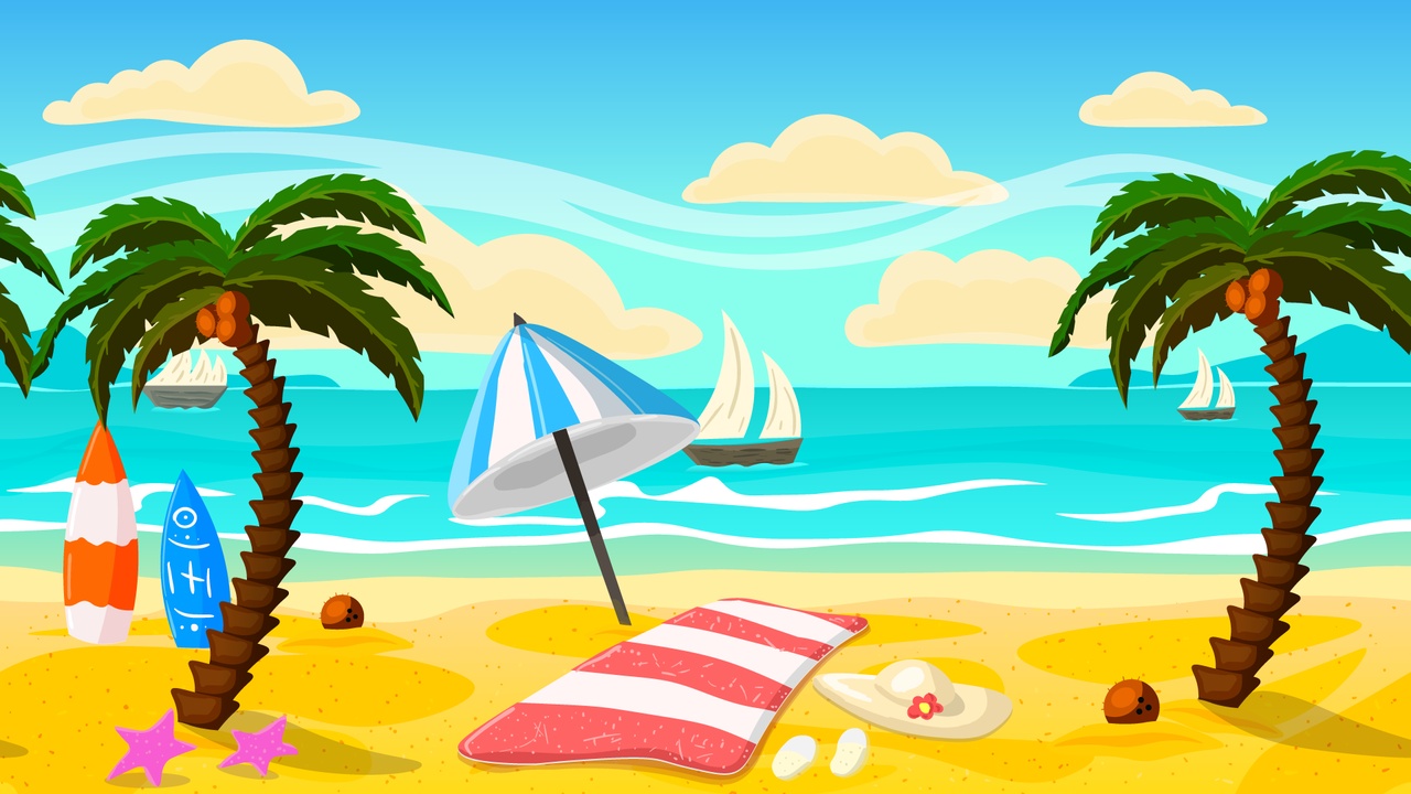 Stylized 2D Beach Asset Pack | Fab