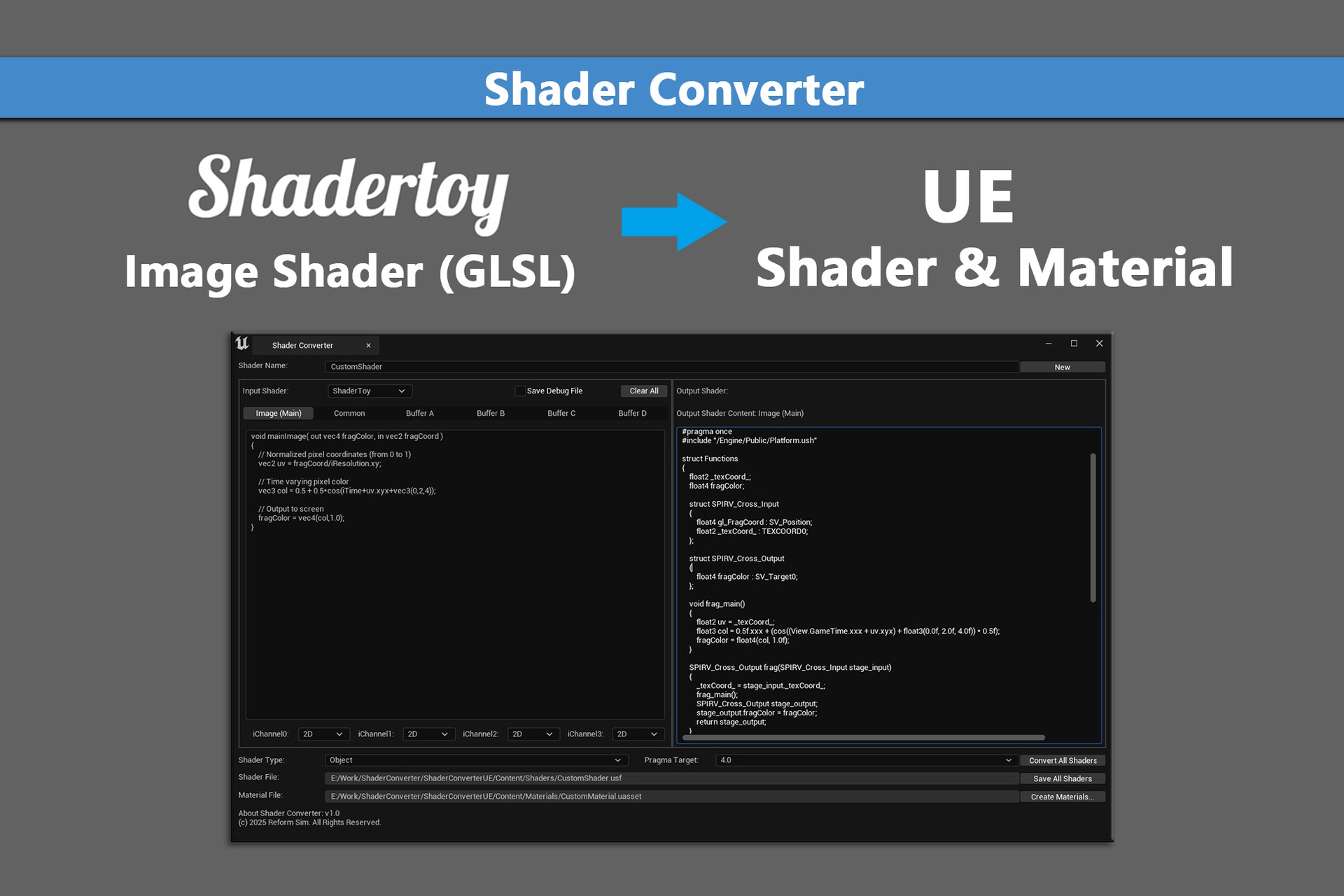 Media 1 for listing Shader Converter - UE