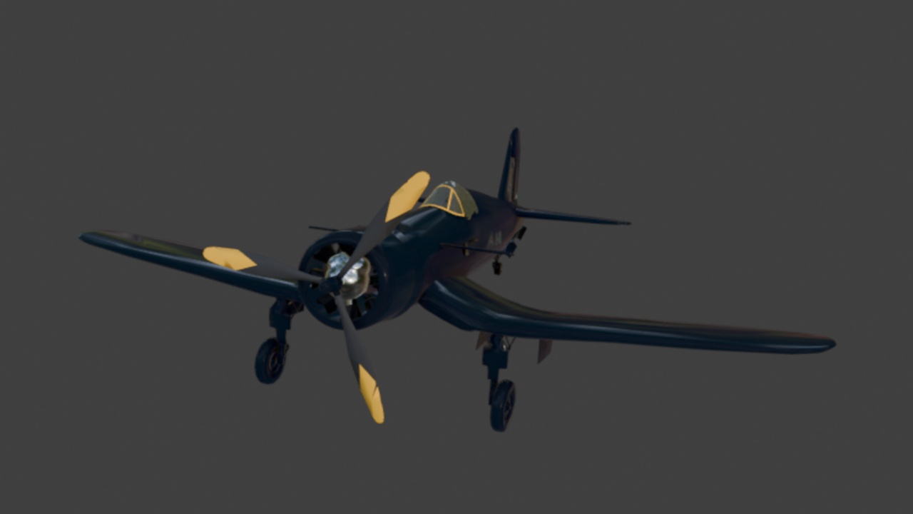 Media 1 for listing F4U Corsair WW2 Fighter Aircraft 3D Model