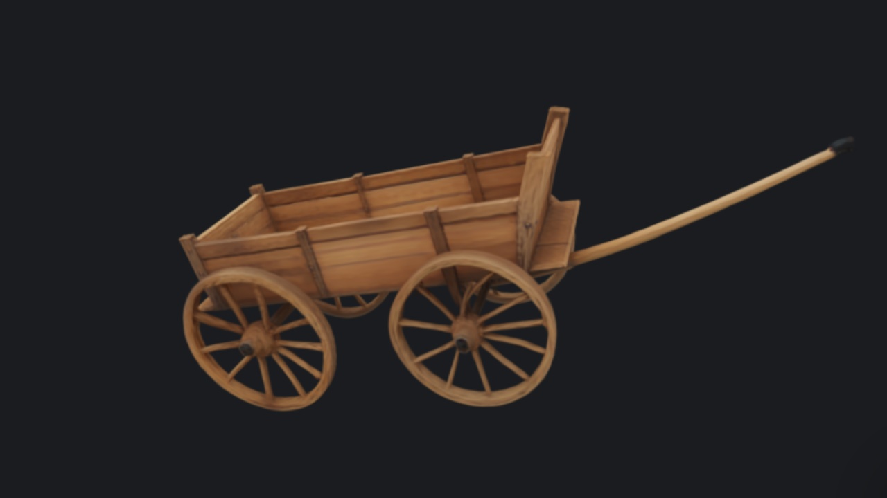 Media 1 for listing Wooden Cart 3D Model