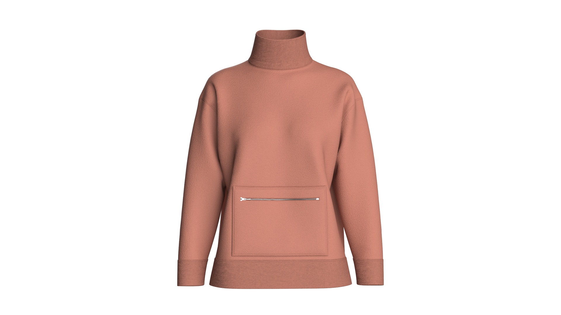 Media 1 for listing Girls Mock Neck Sweatshirt With Zip Pocket | High Poly
