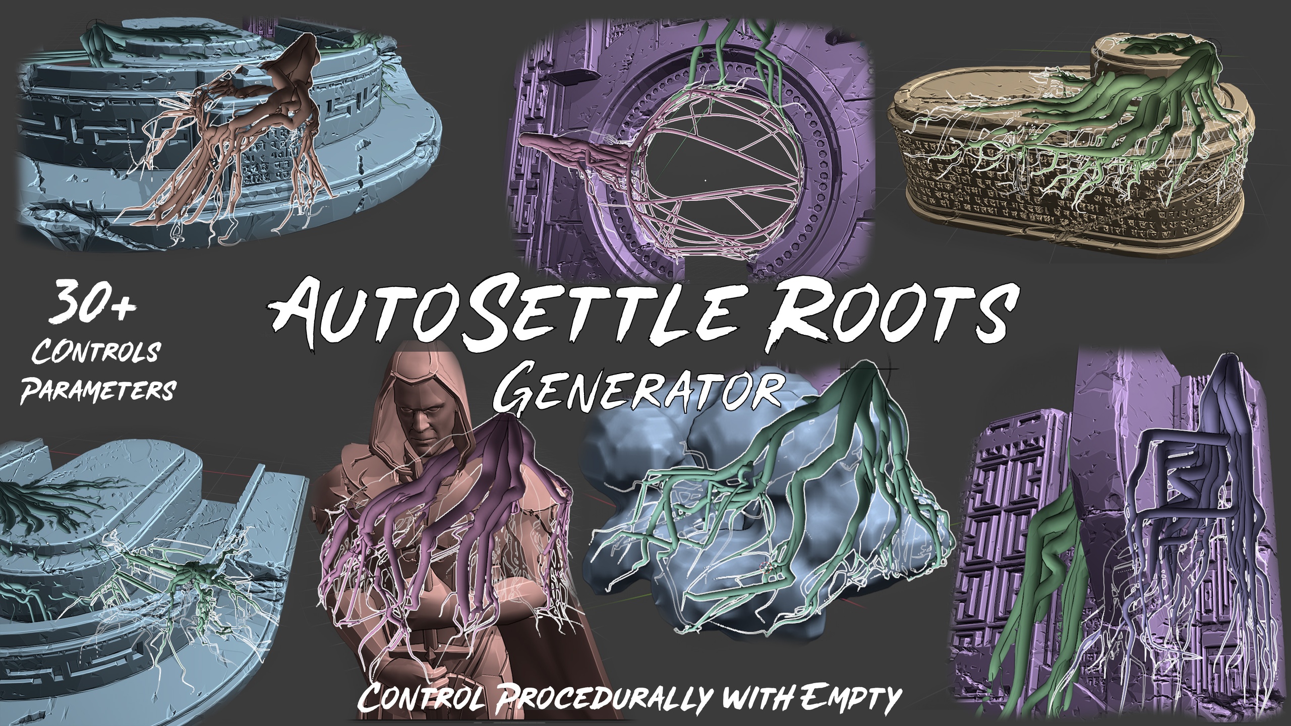 Media 1 for listing Auto Settle Roots Generator (Geometry Nodes)
