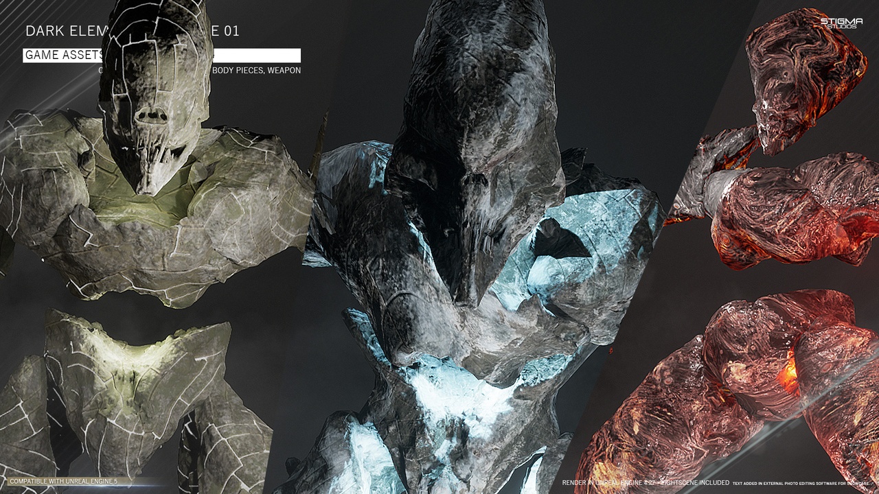 Media 1 for listing Dark Elemental Mega Bundle 01 - Game Assets + Extra | STIGMA STUDIOS