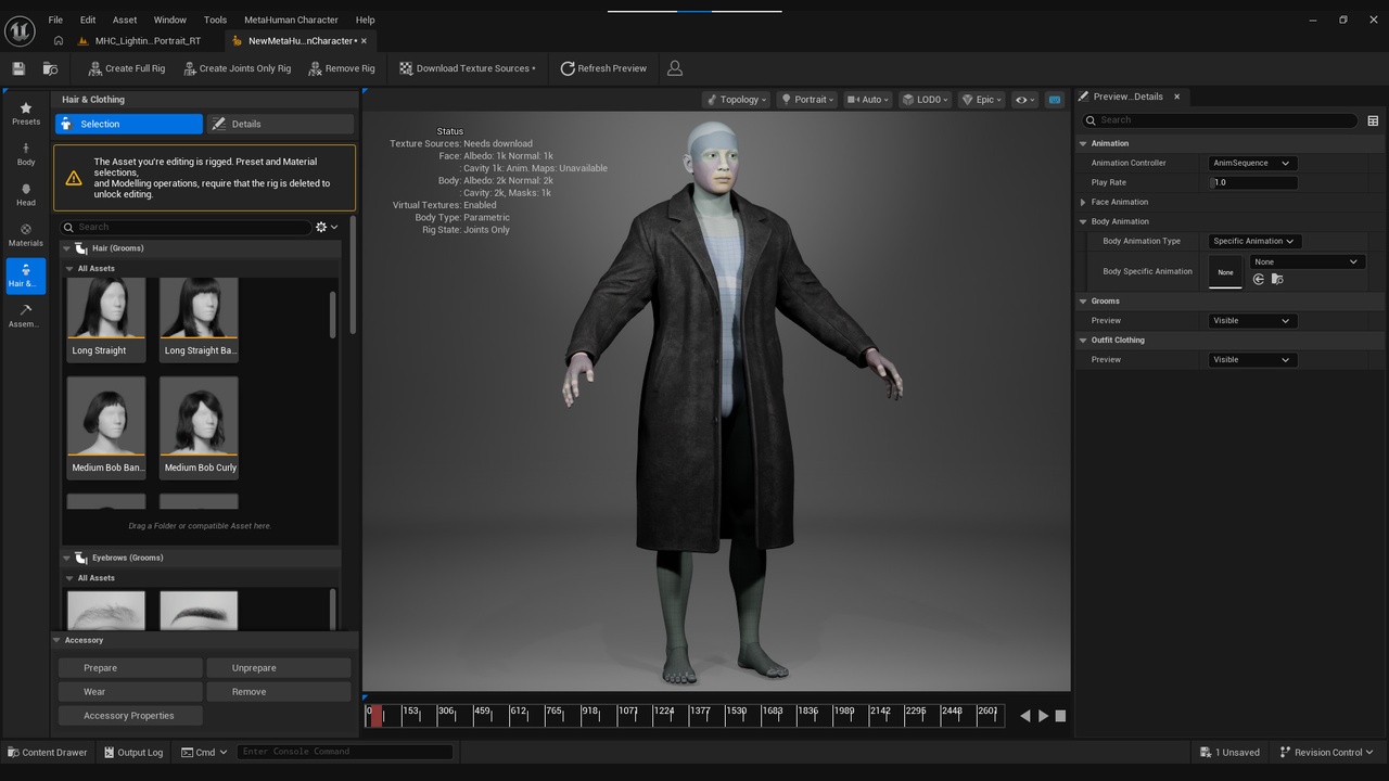 Media 1 for listing Detective Coat MetaHuman 1940s - MHPKG