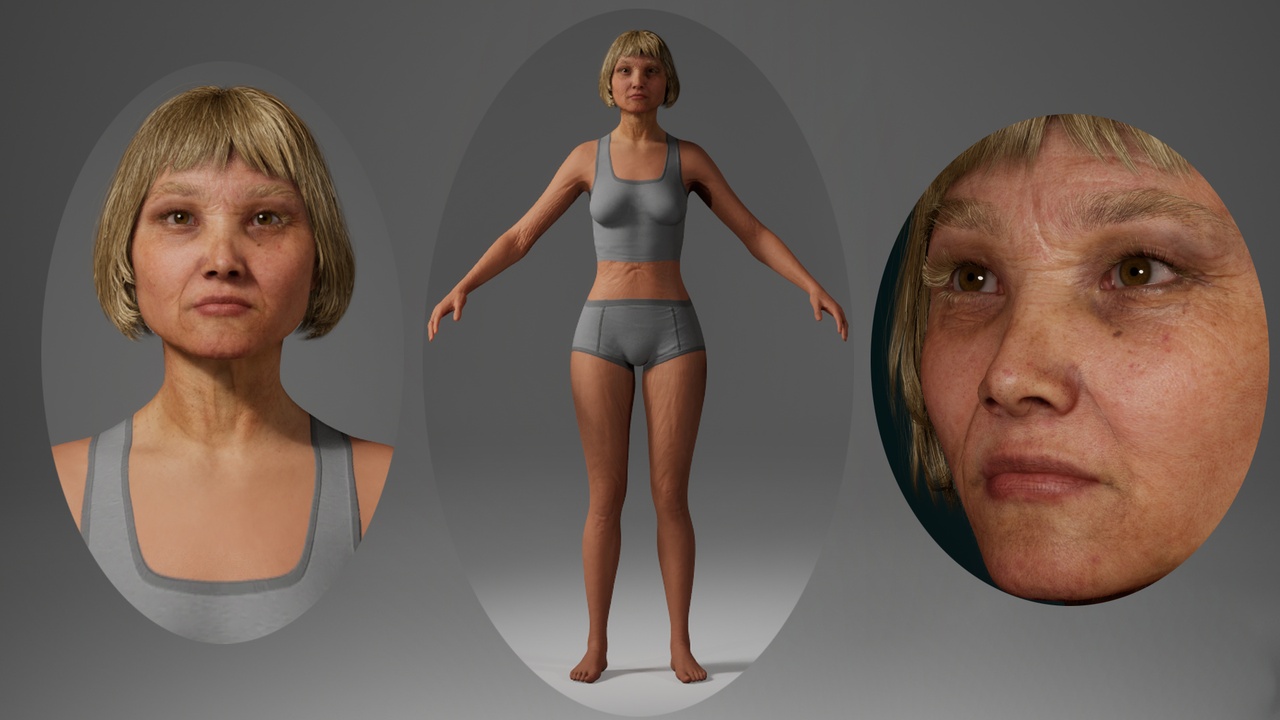 Media 1 for listing Editable MetaHuman elderly character - Madam Yan.With hair, no clothing included