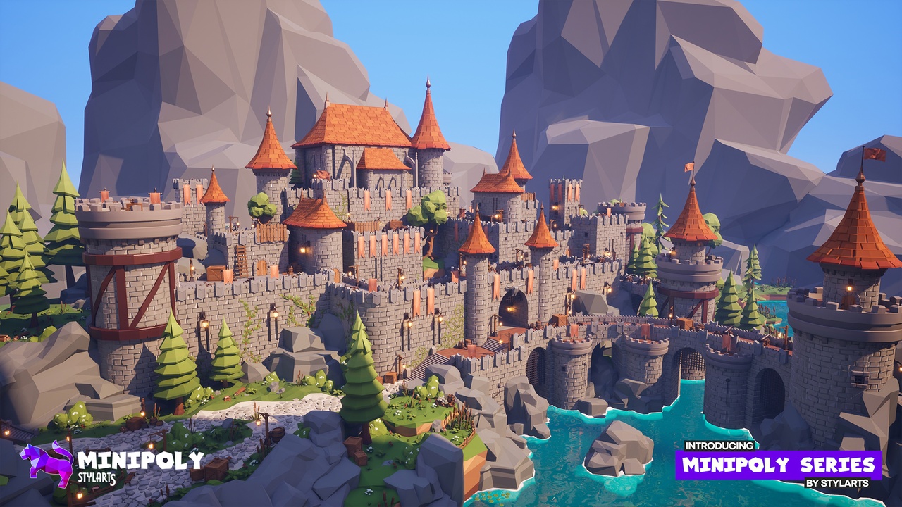 Media 1 for listing Minipoly Series - Mythic Castle ( Stylized Lowpoly Environment )