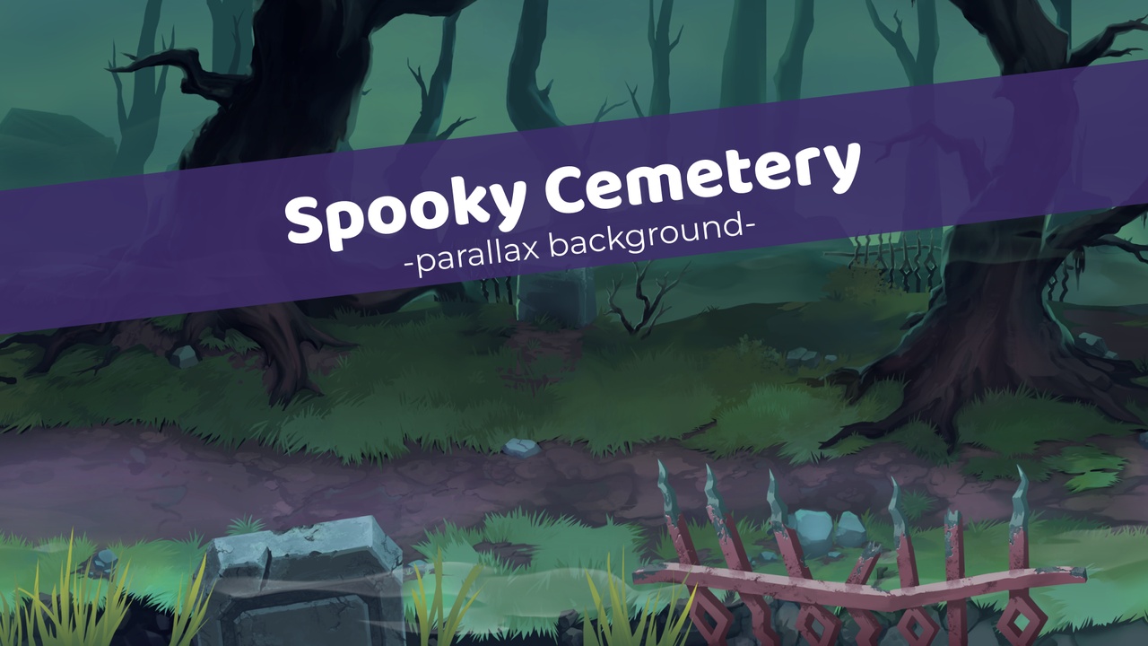 Media 1 for listing Spooky Cemetery - Parallax Background