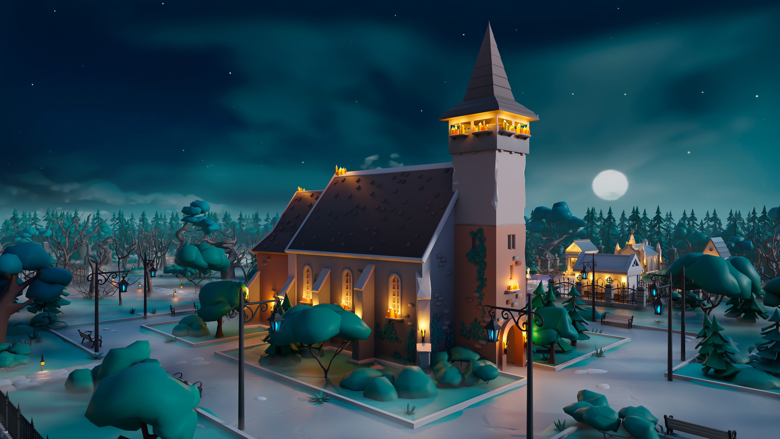 Media 1 for listing Cemetery - Low Poly 3D Model Pack