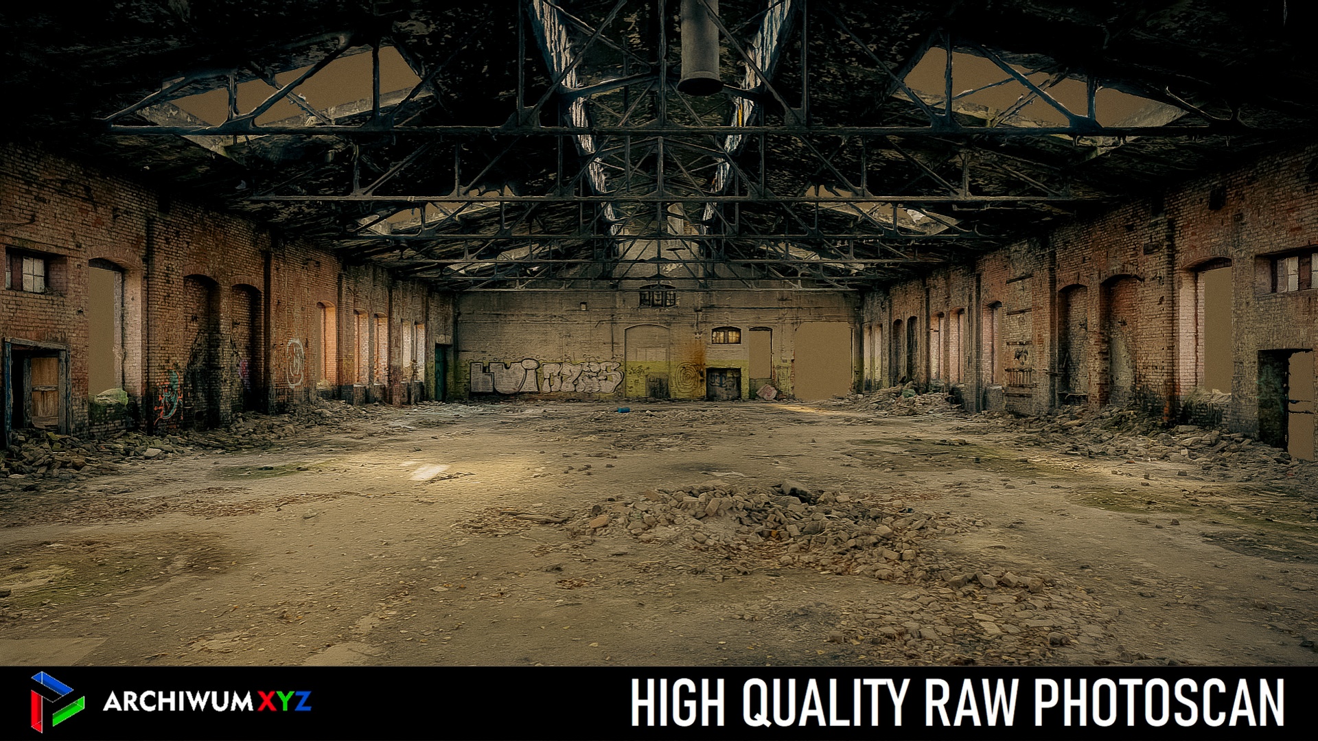 Media 1 for listing Abandoned hall with a burnt roof - scan