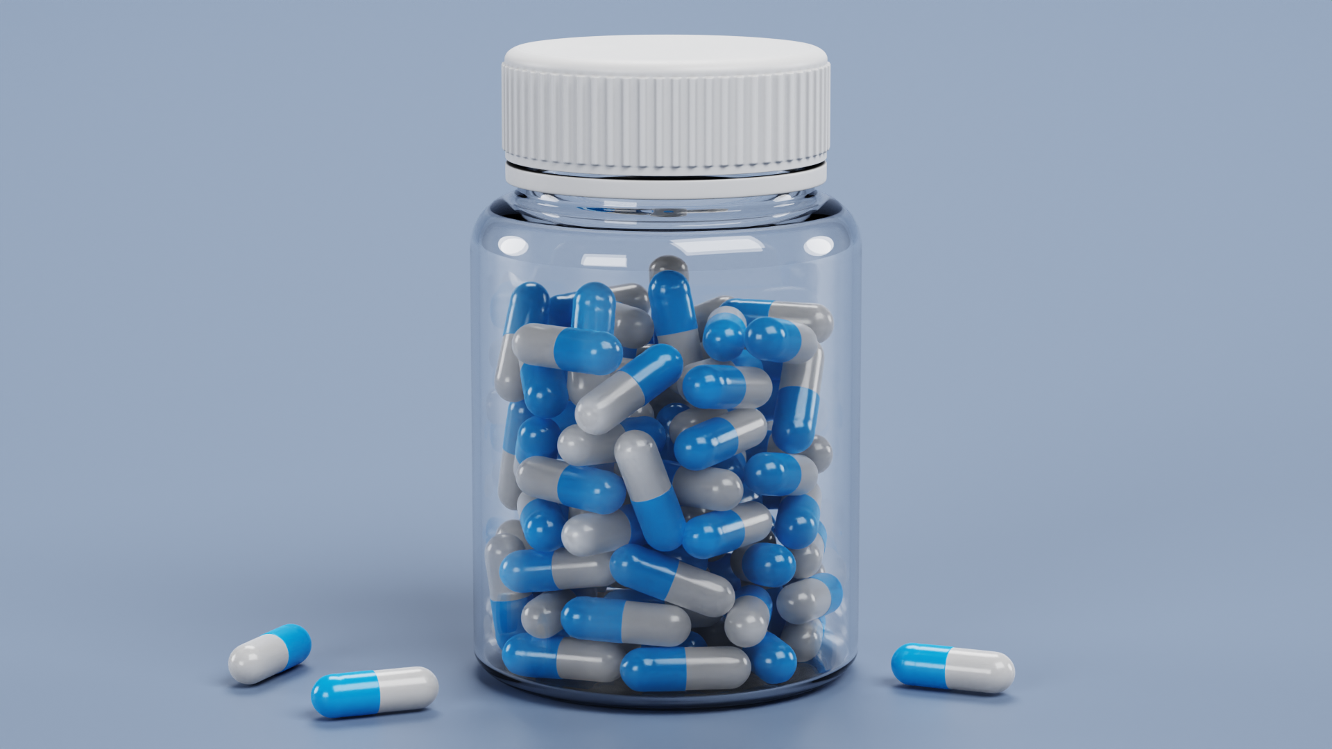 Bottle with Pills - Pharmacy Container with Medical Capsules | Fab