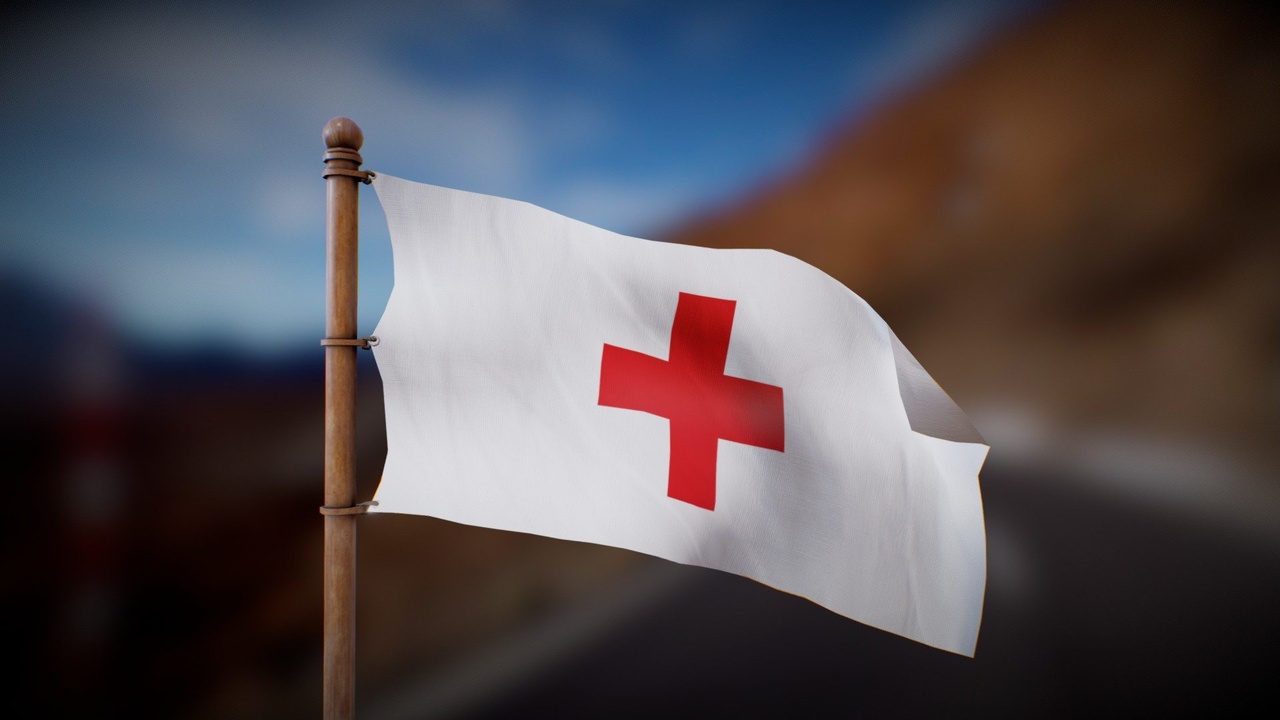 Media 1 for listing Flag of the Red Cross - Wind animated loop