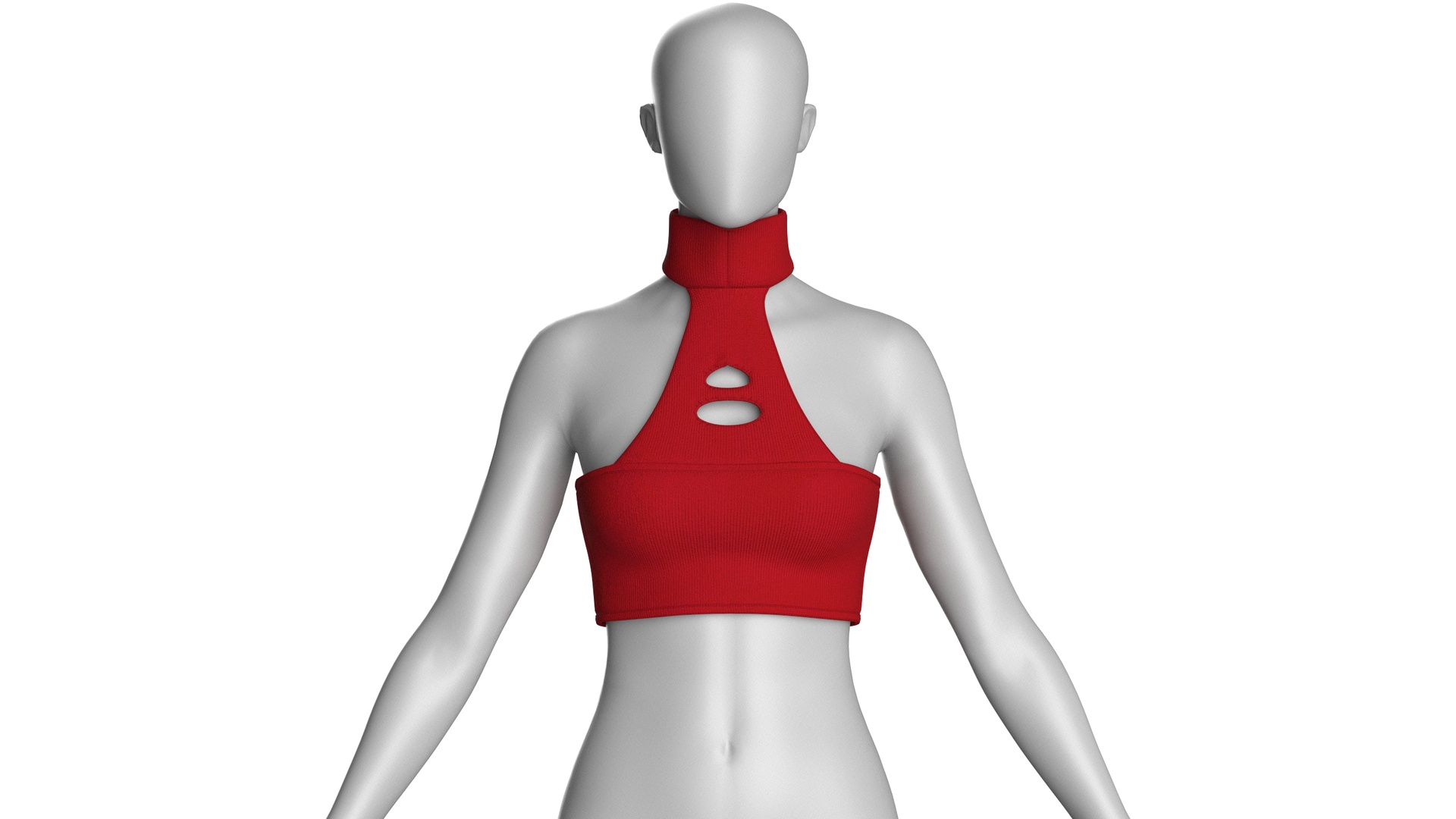 Media 1 for listing Girls Crimson High-Neck Cut-Out Bralette | High Poly