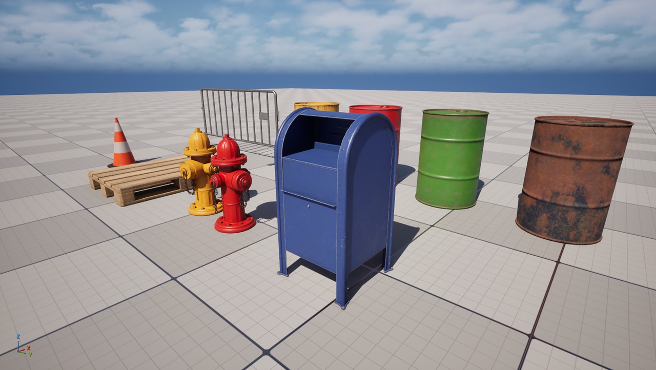 Media 1 for listing 6 Street Elements Pack PBR Low Poly