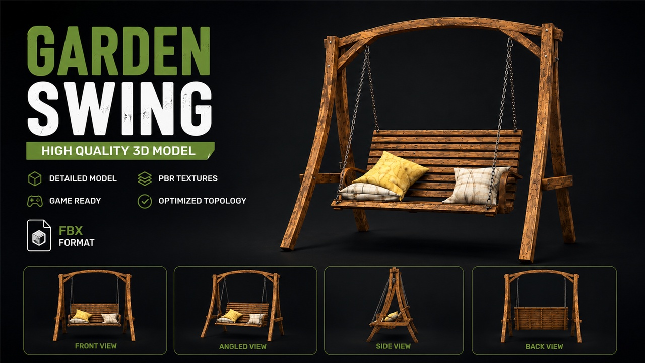 Media 1 for listing Wooden Garden Swing