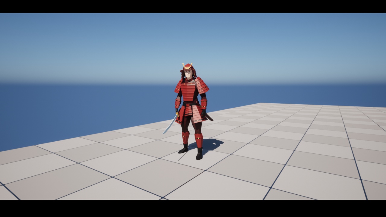 Media 1 for listing Samurai 3, Stylized Japan Medieval Warrior, Lowpoly Soldier