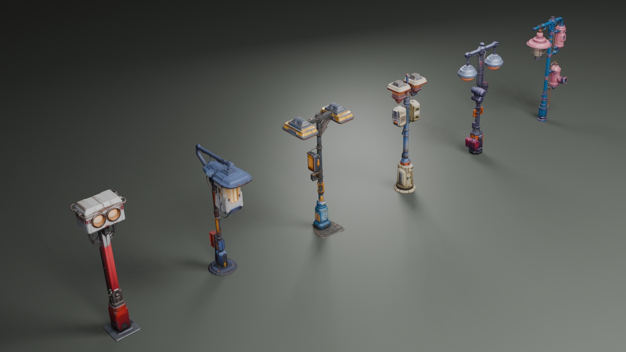 Media 1 for listing Stylized Streetlamps Set 1💡