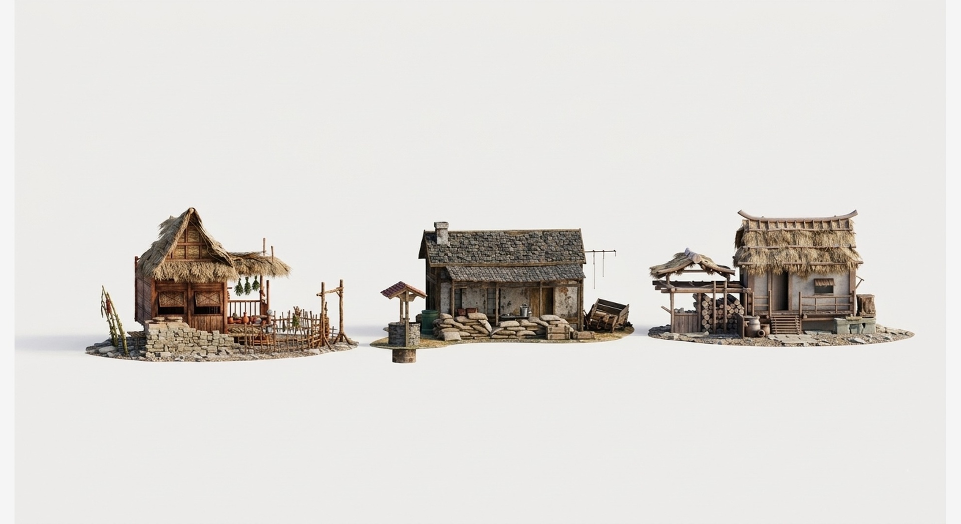 Media 1 for listing Medieval Village Houses Pack – Stylized Rural Buildings Environment