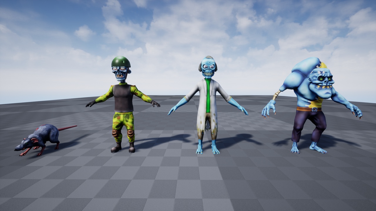 Media 1 for listing Cartoon Zombies (Pack)