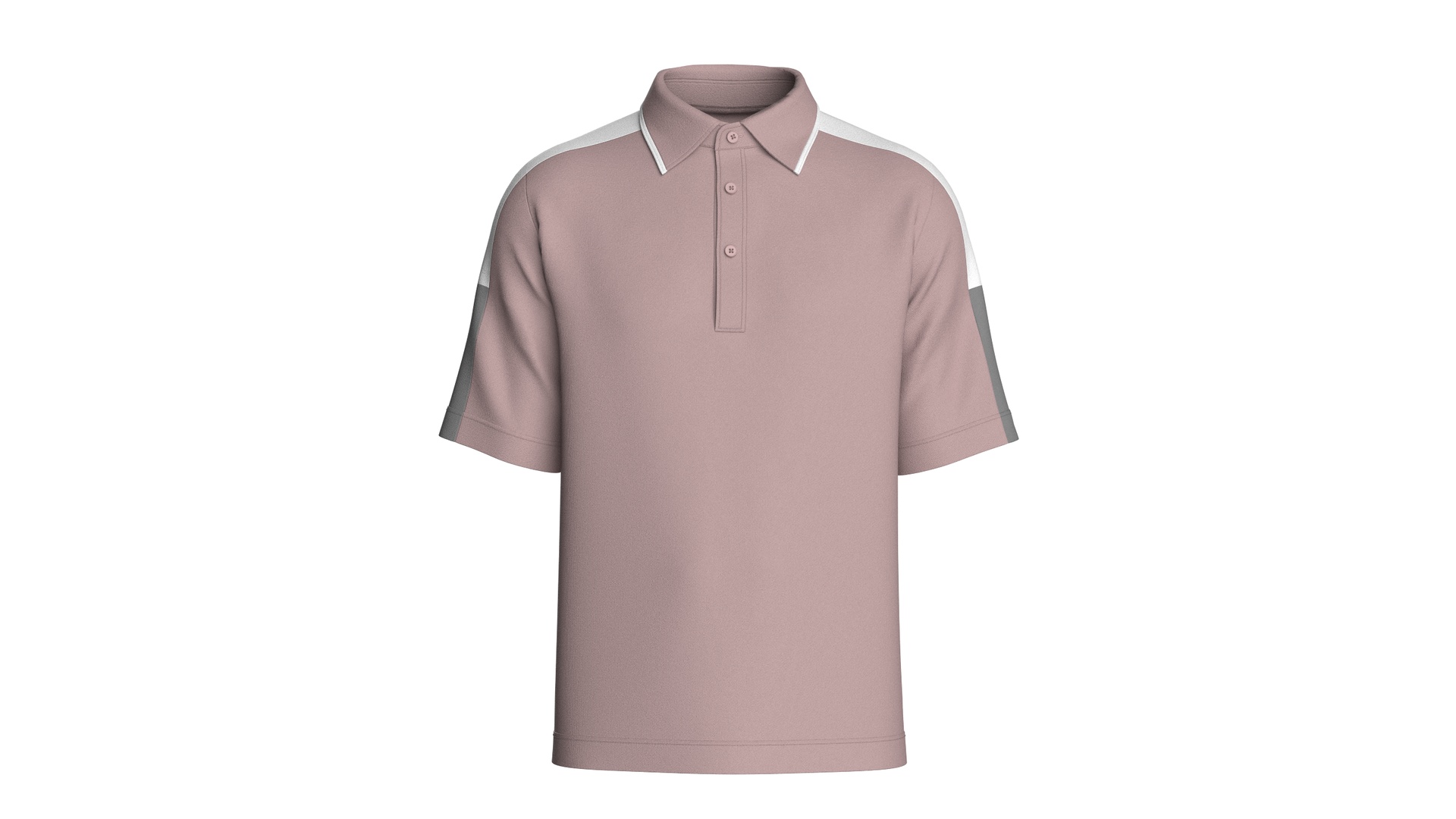 Media 1 for listing Men Shoulder Color - Blocking Polo Shirt | High Poly