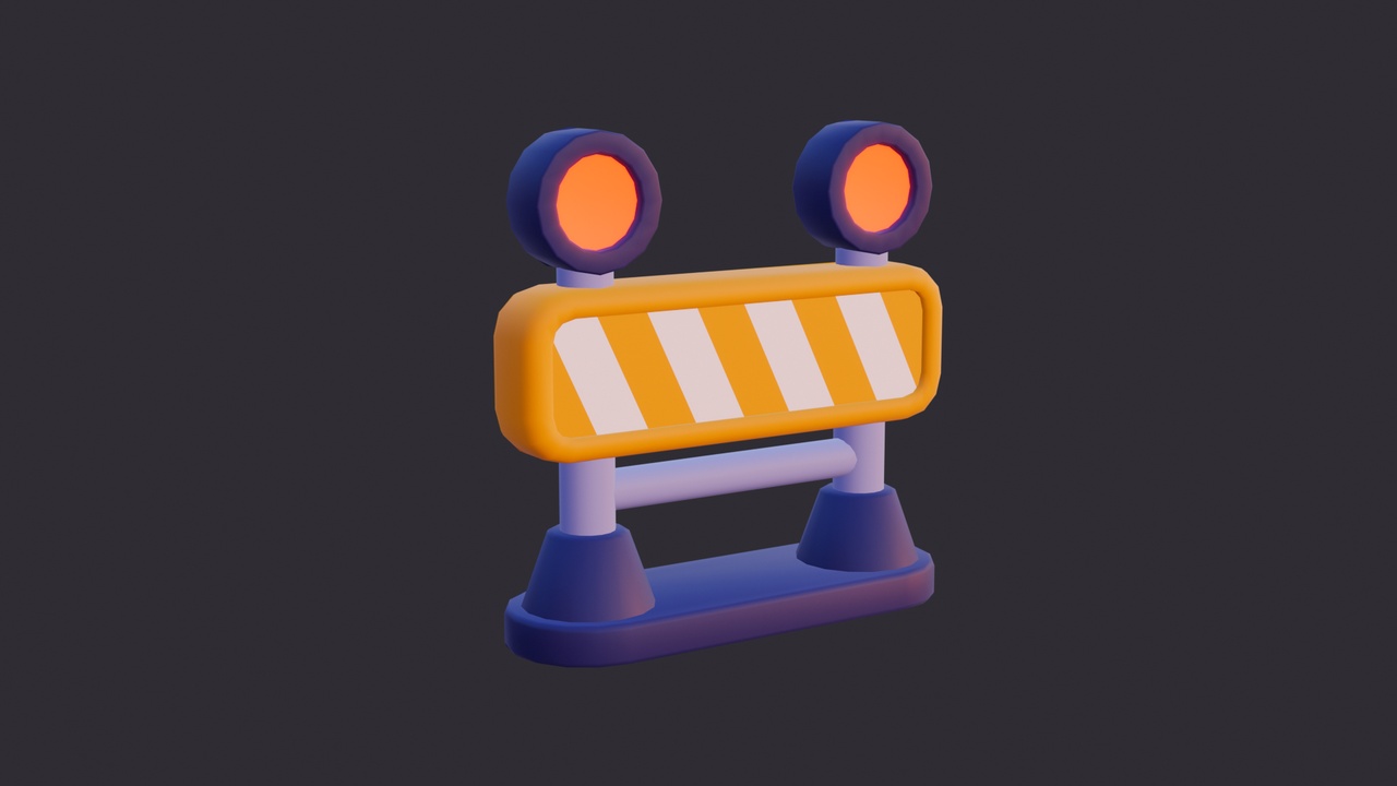 Media 1 for listing Low Poly Traffic Barrier