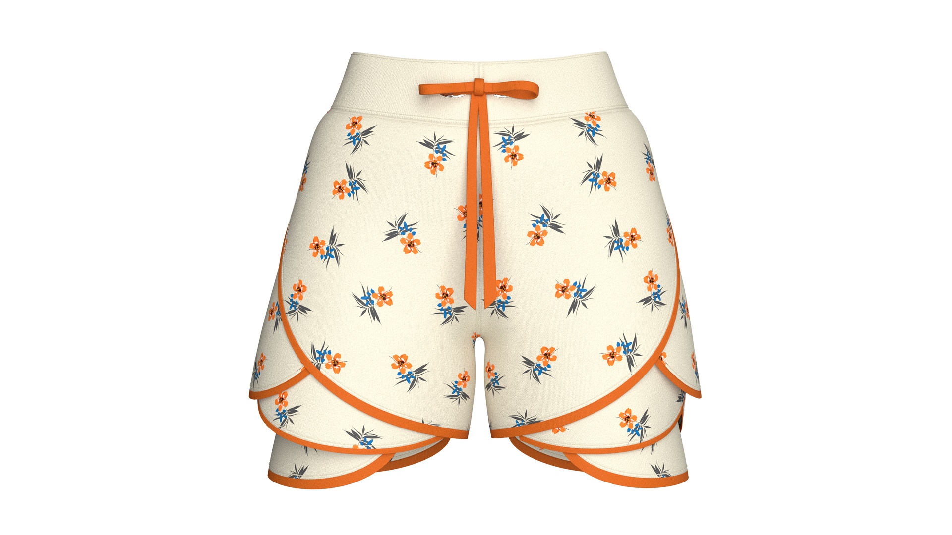 Media 1 for listing Girls Floral Printed Petal Layered Shorts | High Poly