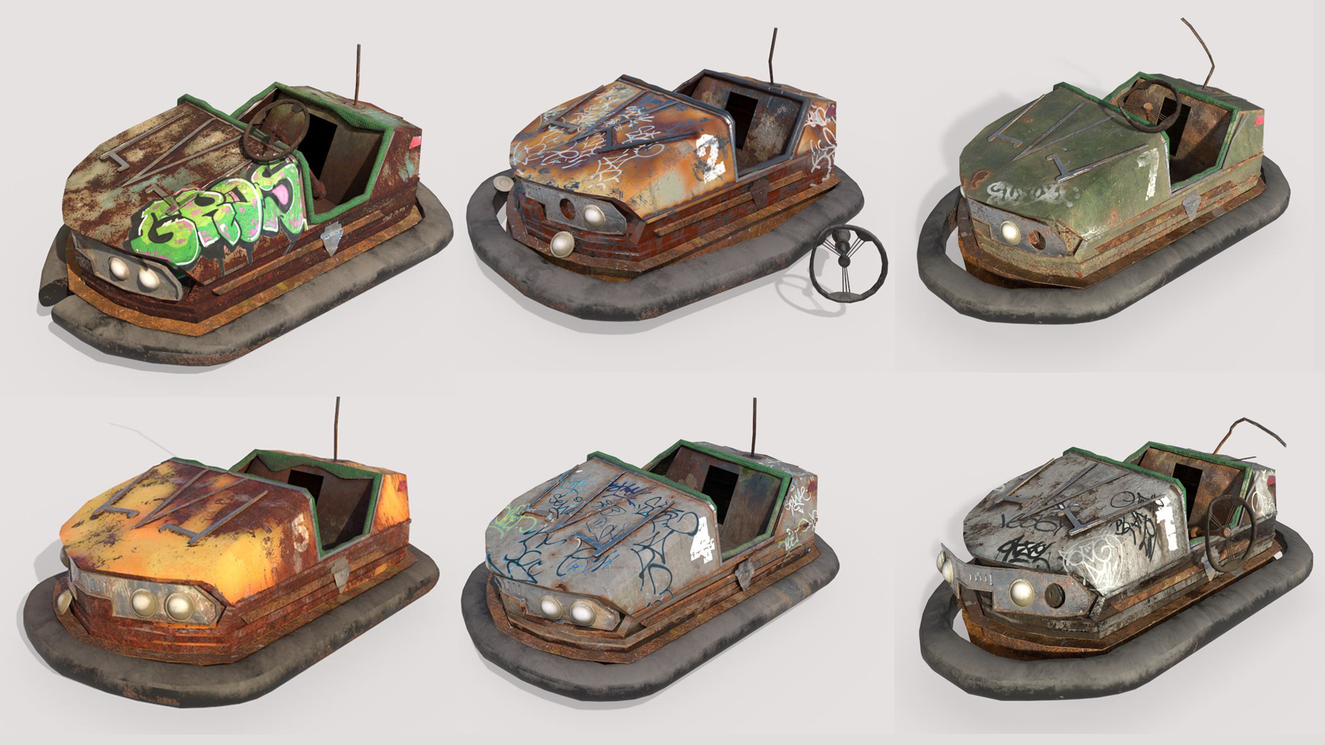 Abandoned Amusement Park Bumper Cars Pack | Fab