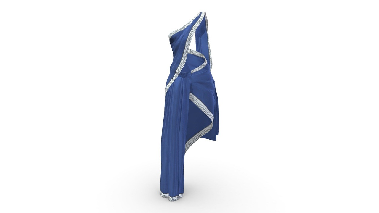 Média 1 pour l'article 3D Ancient Greek Toga Dress - Elegant Princess Style Outfit with Gold Trim