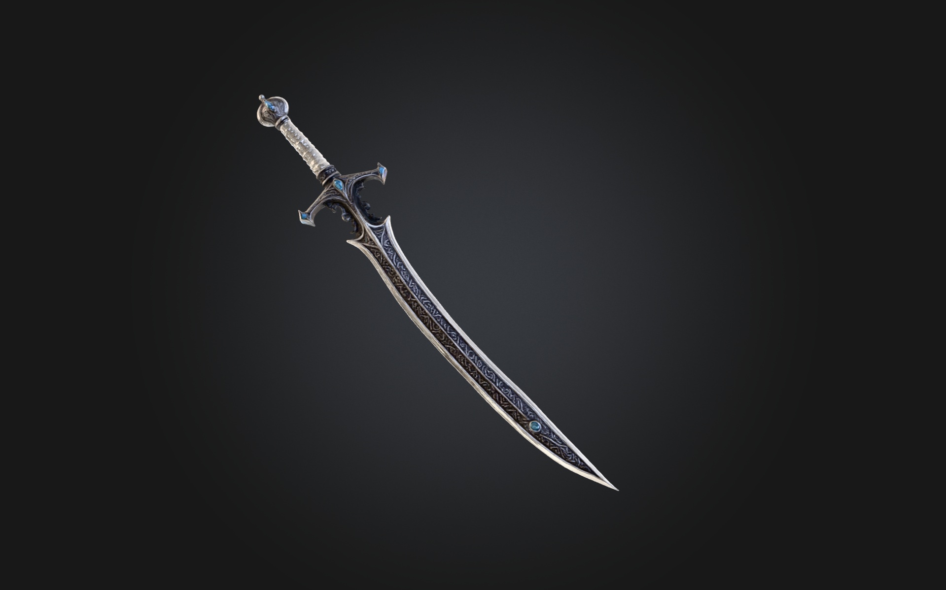 Media 1 for listing Elegant Fantasy Sword – Ornate Royal Blade (Game-Ready 3D Model)
