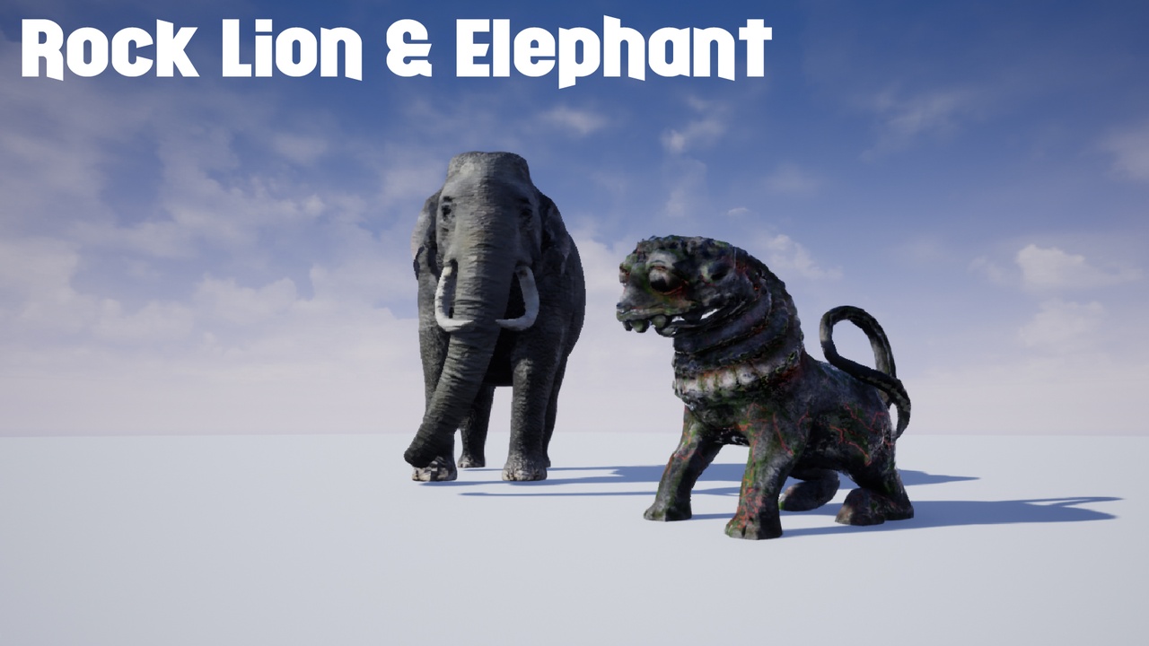 Media 1 for listing Animated Elephant And Rock Lion