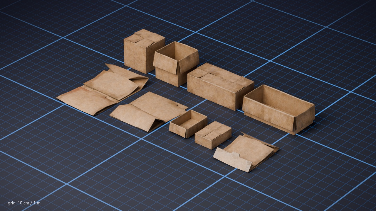 Media 1 for listing Cardboard Boxes | Storage | Game Ready | PBR