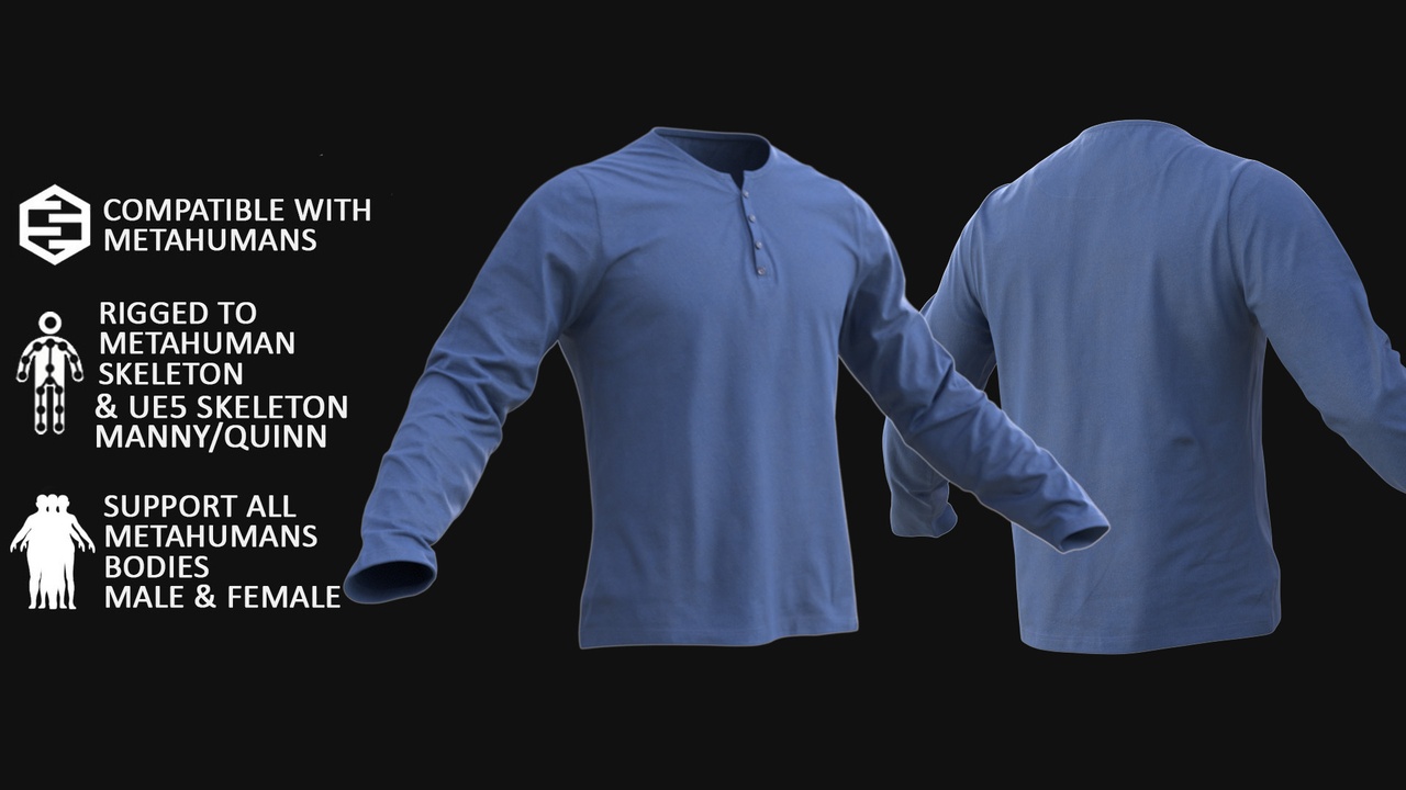 3D Polo Model For Metahuman 68 - All MH Bodies & UE5 Skeletons - Rigged ilanı için 1. medya