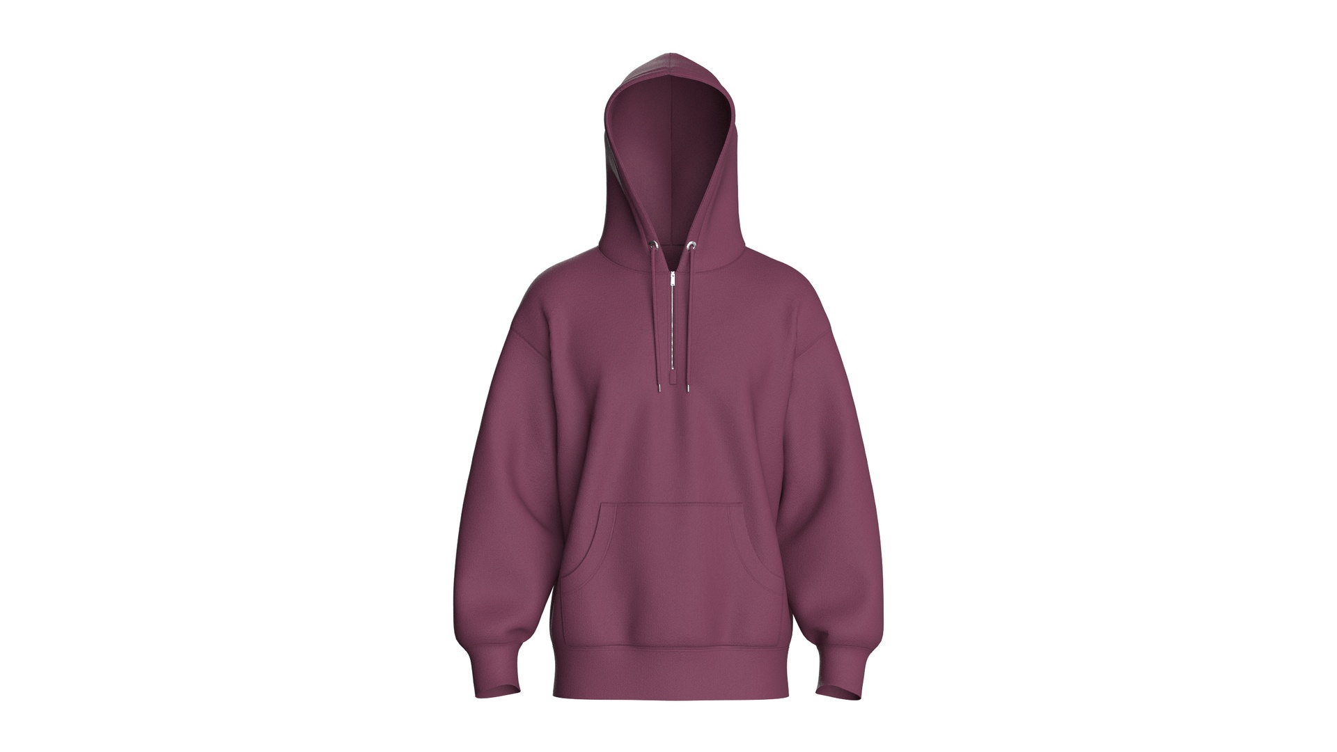 Media 1 for listing Men Slate Mauve Quarter - Zip Hoodie | High Poly