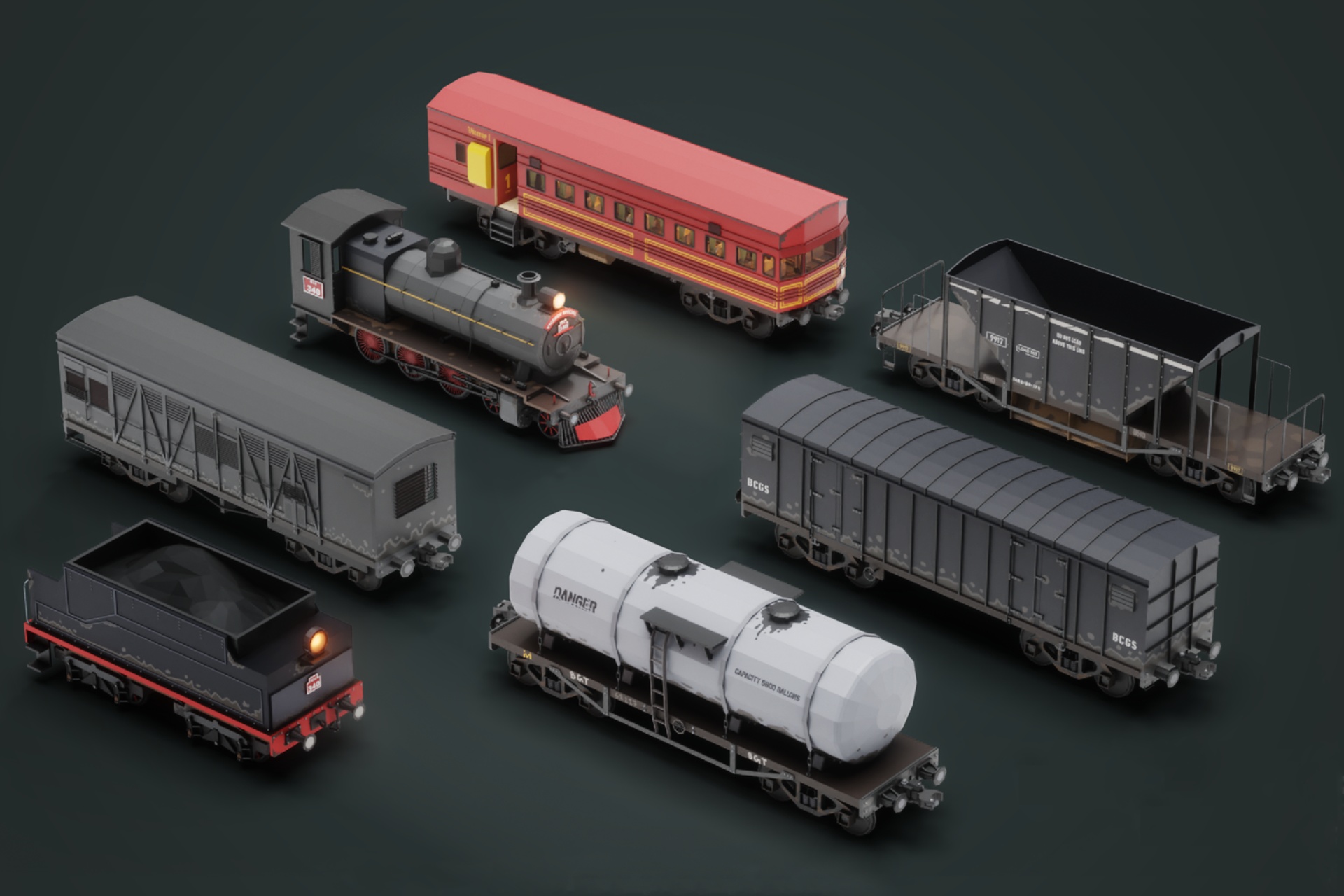 Media 1 for listing Lowpoly Railway Pack