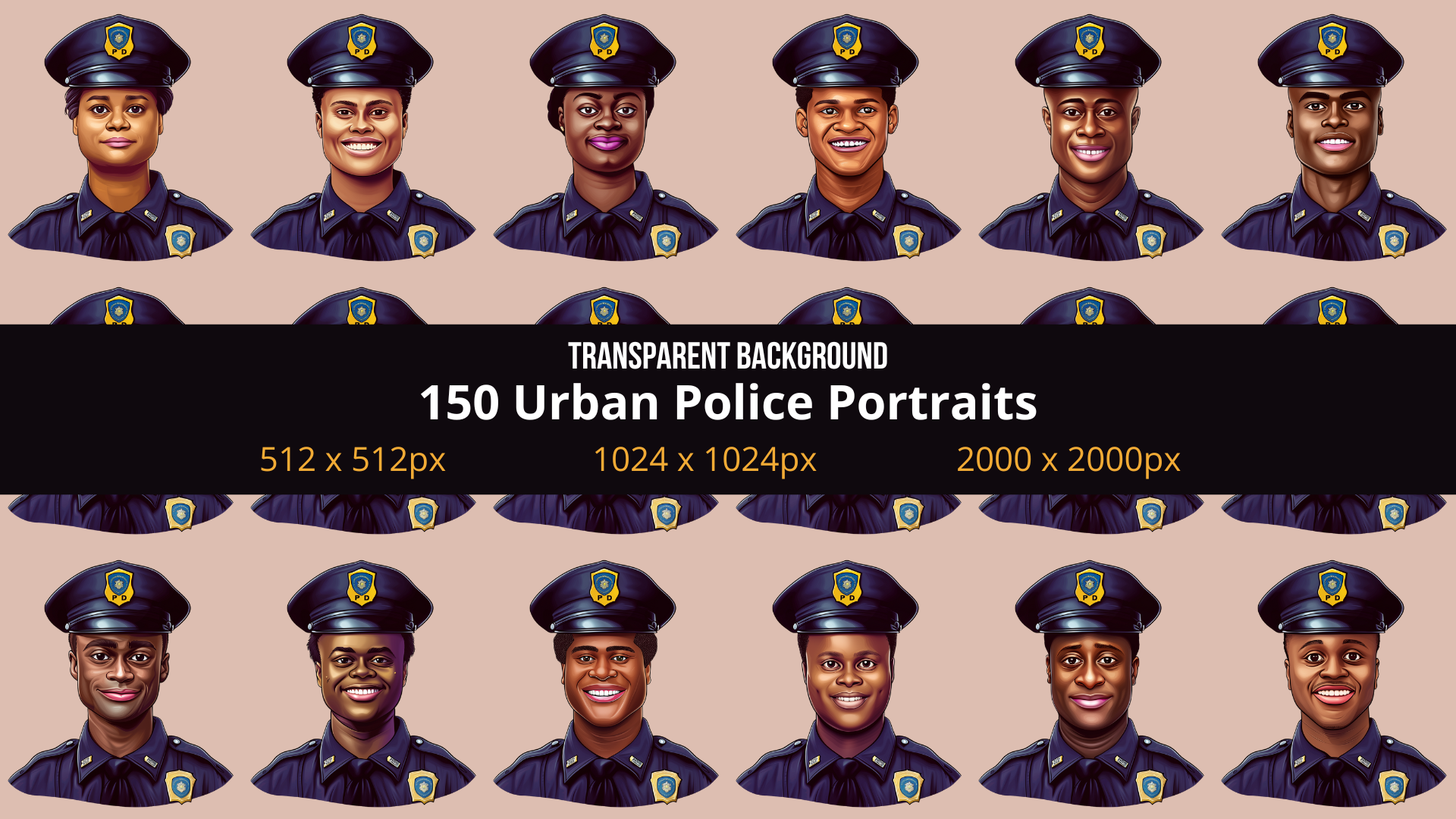 Police Pattern Portrait 150 Urban Police Portraits 01 | Fab