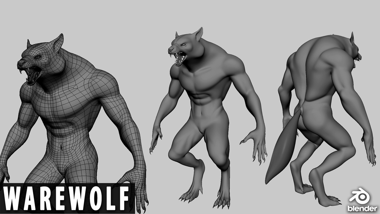 Media 1 for listing Warewolf  - Topology + UV Map