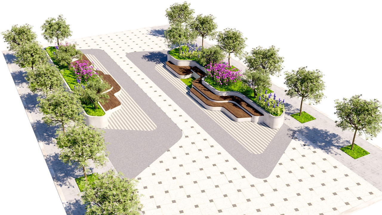 Media 1 for listing Organic Concrete Planter and Street Furniture Set