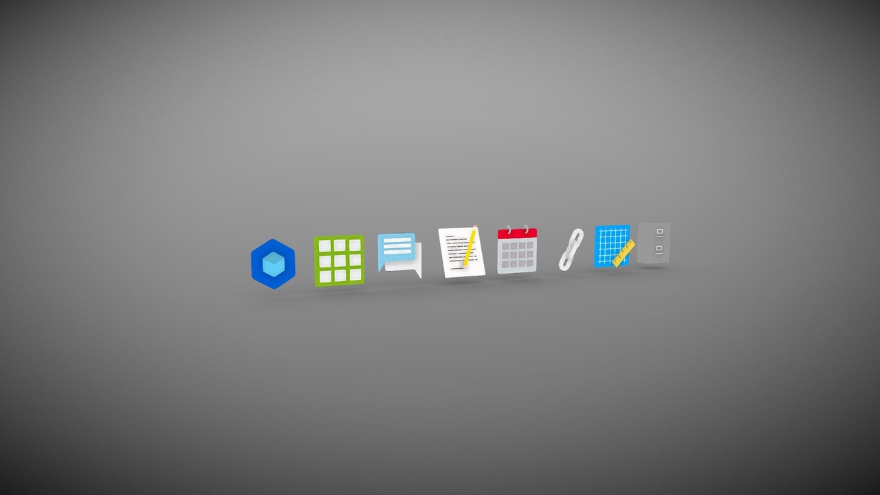 Media 1 for listing PLAN - 3D App Icons  Glyph Set
